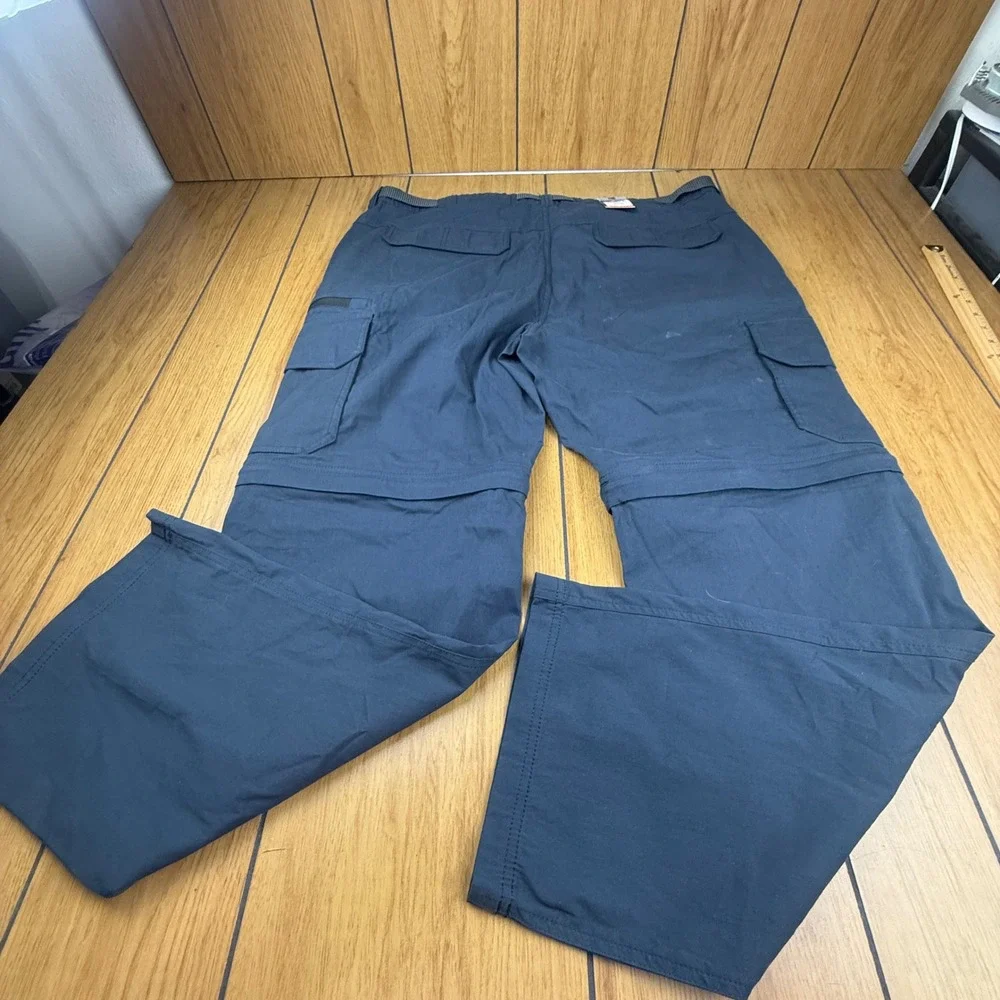 BC‎ Clothing Co Mens XXL x 32 Convertible Cargo Hiking Pants Navy Blue Zip Off